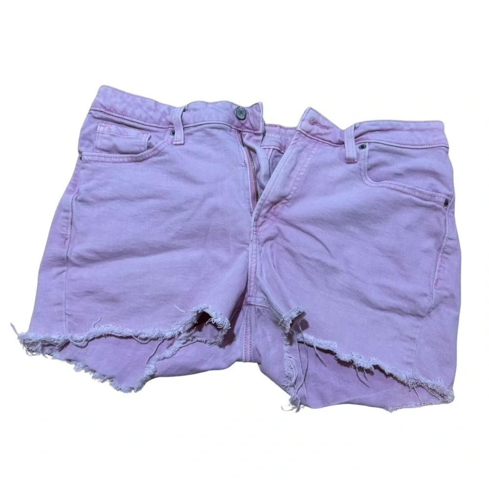 Old Navy Pink Distressed Jean Shorts Relaxed Fit